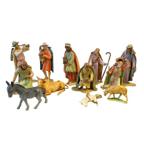 DePose Italy Nativity Figures Set Of 12 Plastic Shepherds Wise Men Animals - Picture 1 of 11